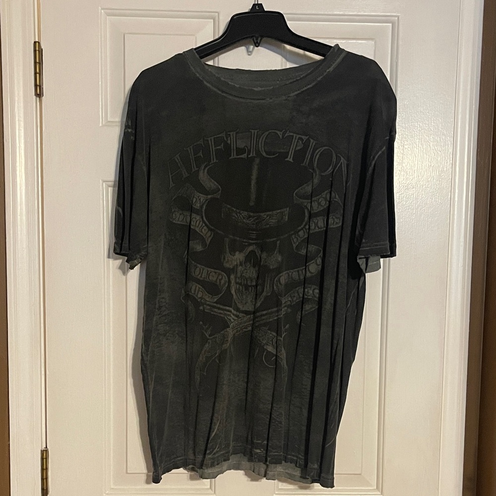 Affliction Charcoal Skull Men's Shirt